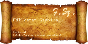 Fürster Szabina névjegykártya